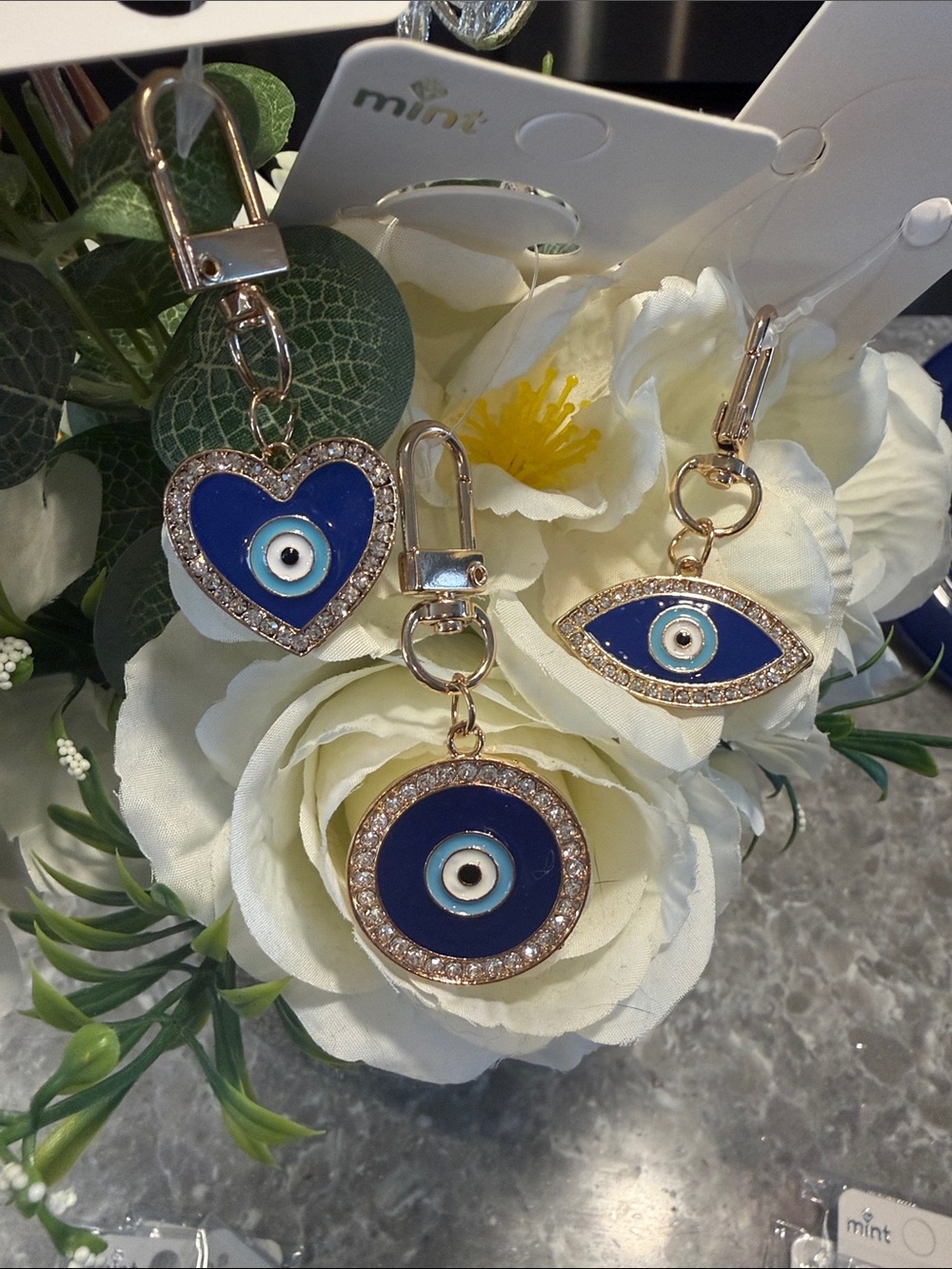YOU CHOOSE Blue Evil Eye 🧿 keychain - Picture 3 of 3